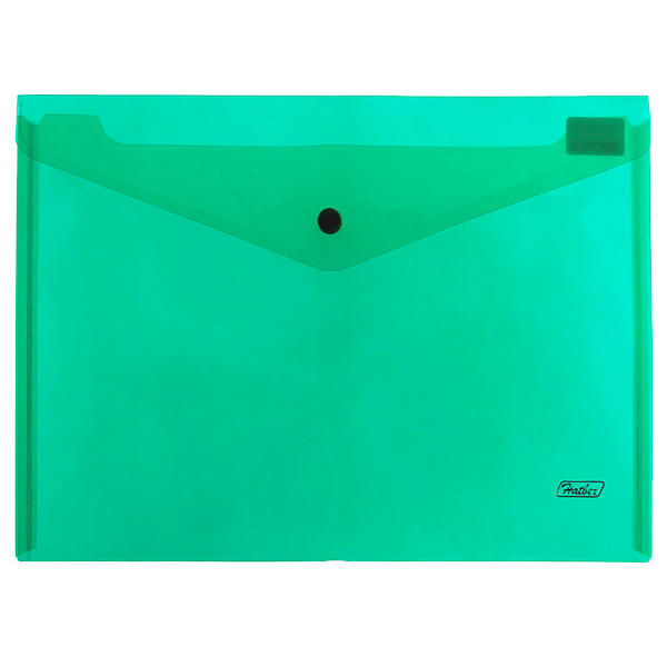 Папка-конверт на кнопке А4 0,18мм зеленый HATBER AKk4_00004