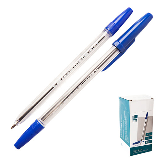 Ручка "51" синяя 0.7/135мм корпус прозрачный LITE BPRL02-B