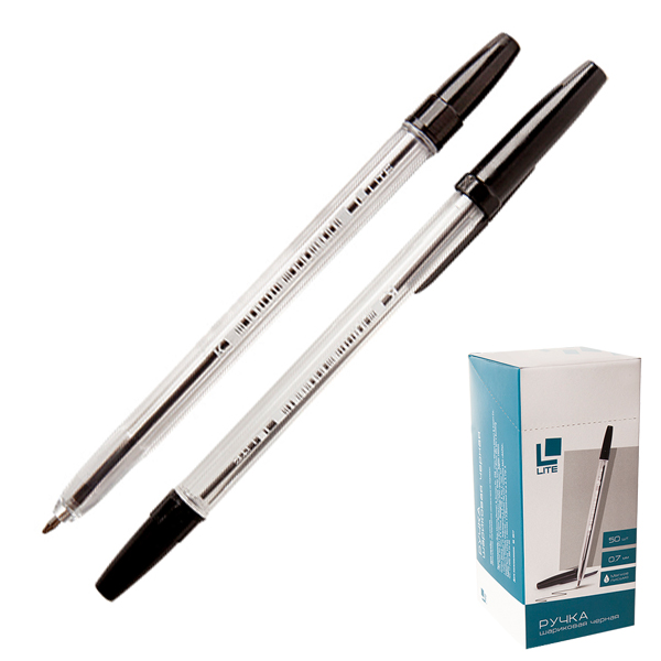Ручка "51" черная 0.7/135мм корпус прозрачный LITE BPRL02-К