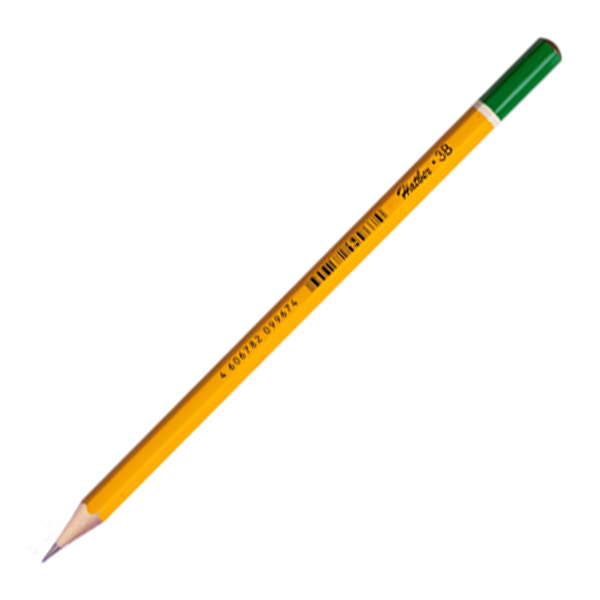 Карандаш чернографитный 3B "Perfect" корпус желтый/зеленый HATBER 12150