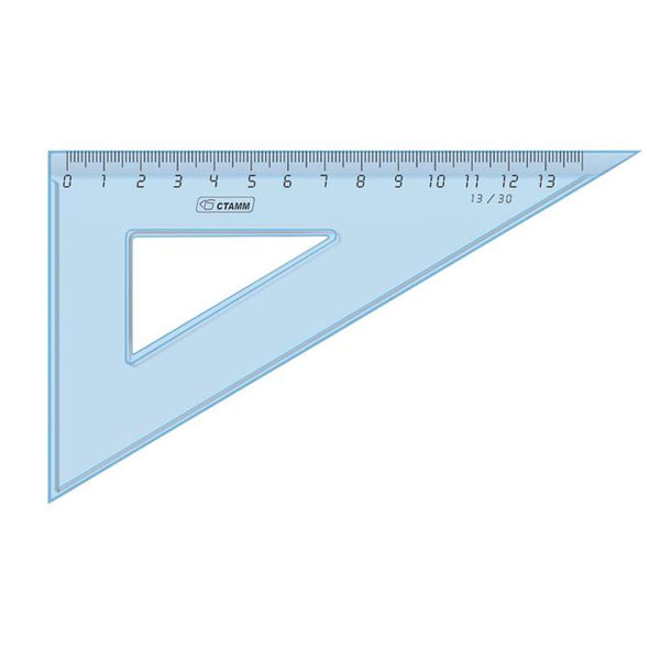 Треугольник пластик 30*13см тонированный голубой СТАММ ТК400