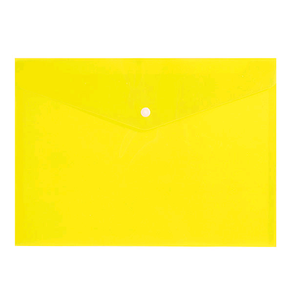 Папка-конверт на кнопке А4 0,15мм желтый INФОРМАТ PK8015Y