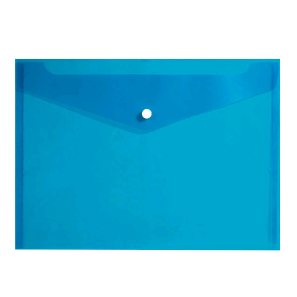 Папка-конверт на кнопке А4 0,15мм синий INФОРМАТ PK8015B