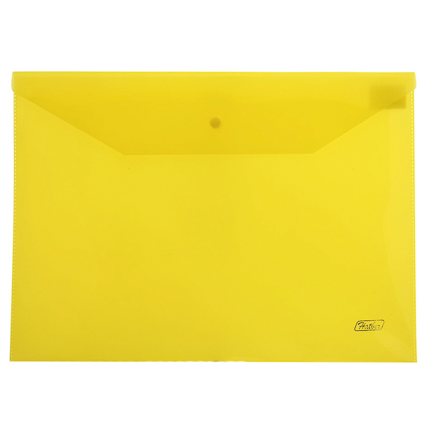 Папка-конверт на кнопке А4+ 0,18мм непрозрачный желтый ХАТБЕР AKk4_00005 312267