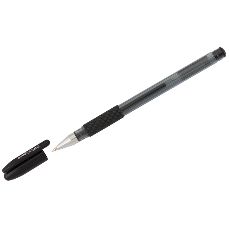 Ручка гелевая OfficeSpace "TC-Grip" черная, 0,5мм, грип