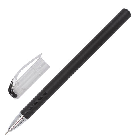 Ручка гелевая STAFF "College", ЧЕРНАЯ, корпус черный, игольчатый узел 0,6 мм, линия письма 0,3 мм, 1